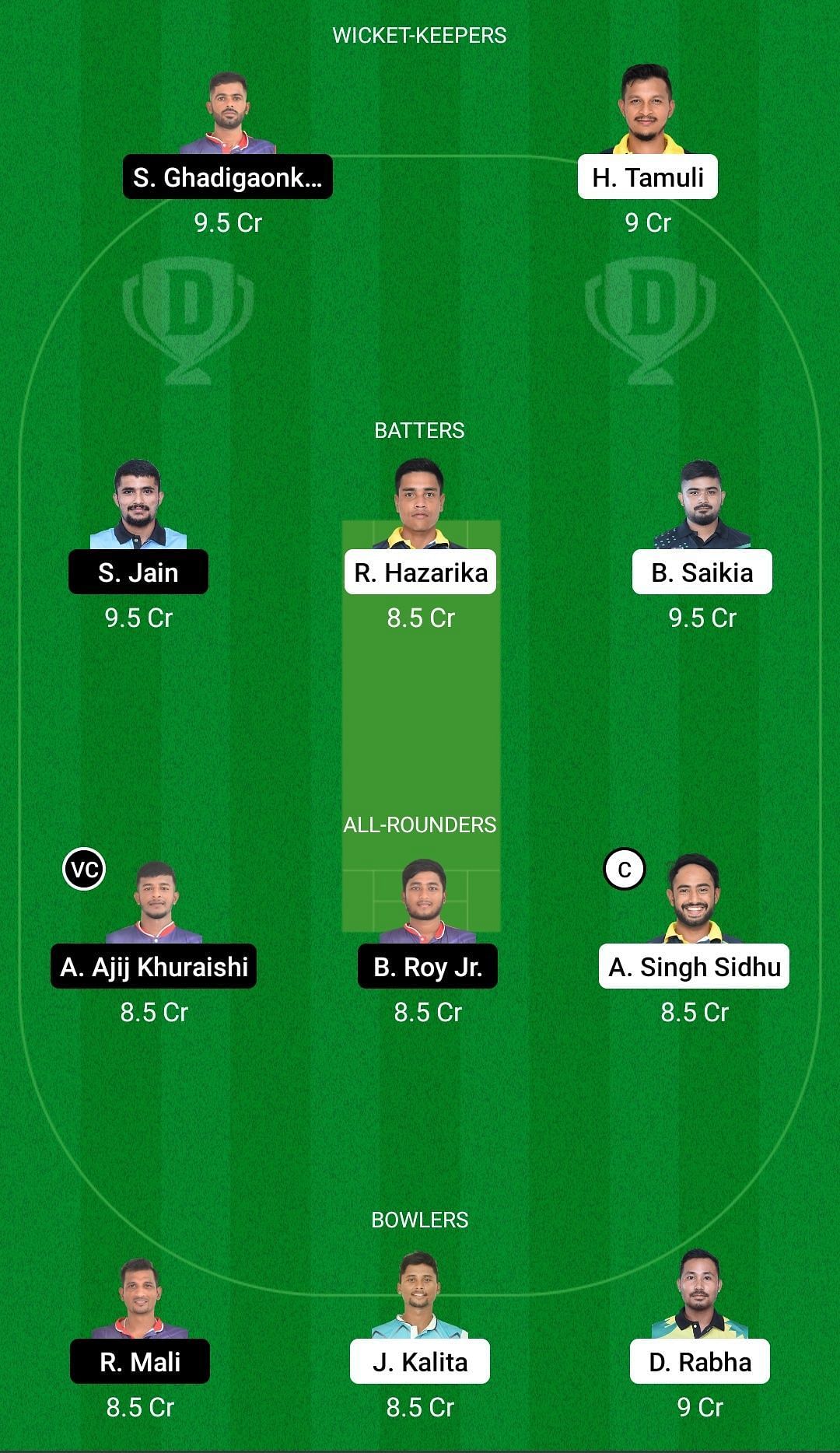 Dream11 Team for Barak Bravehearts vs Subansiri Champs - Assam T20 2022.