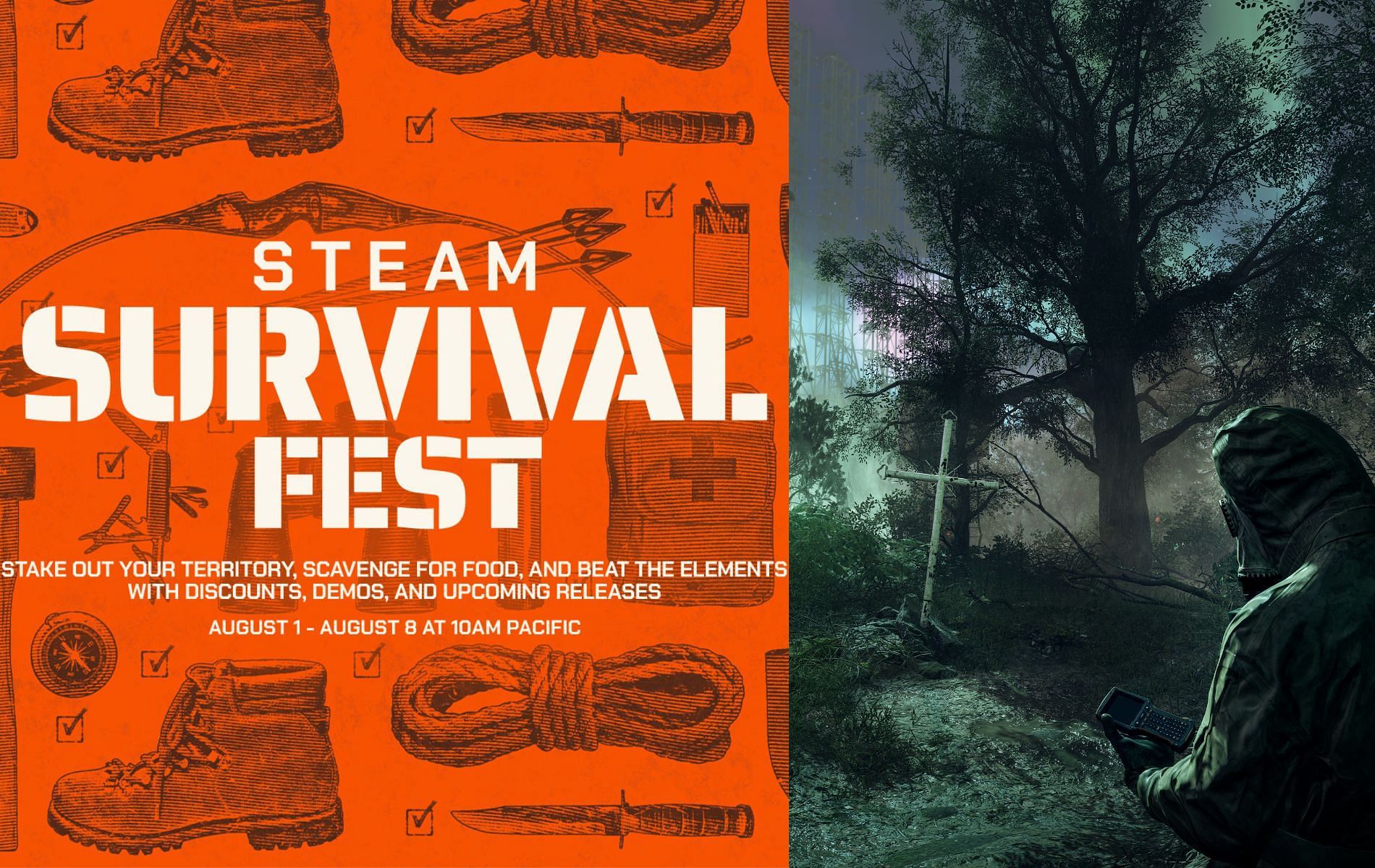 Fight for survival in the harsh worlds of these games on sale (Images via Valve/The Farm 51)