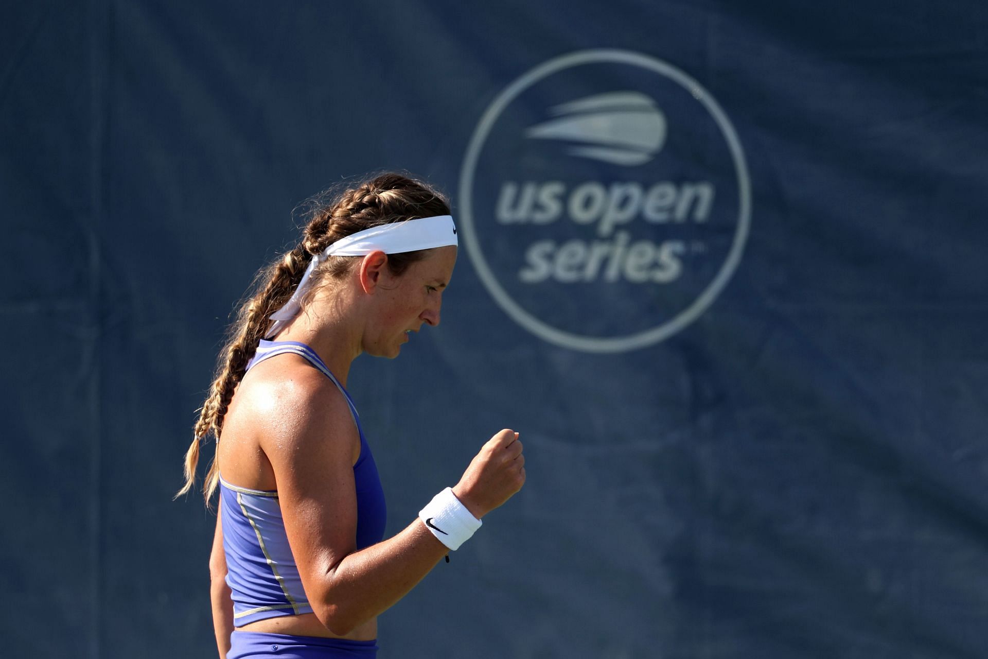 Victoria Azarenka during her first-round match at the 2022 Citi Open