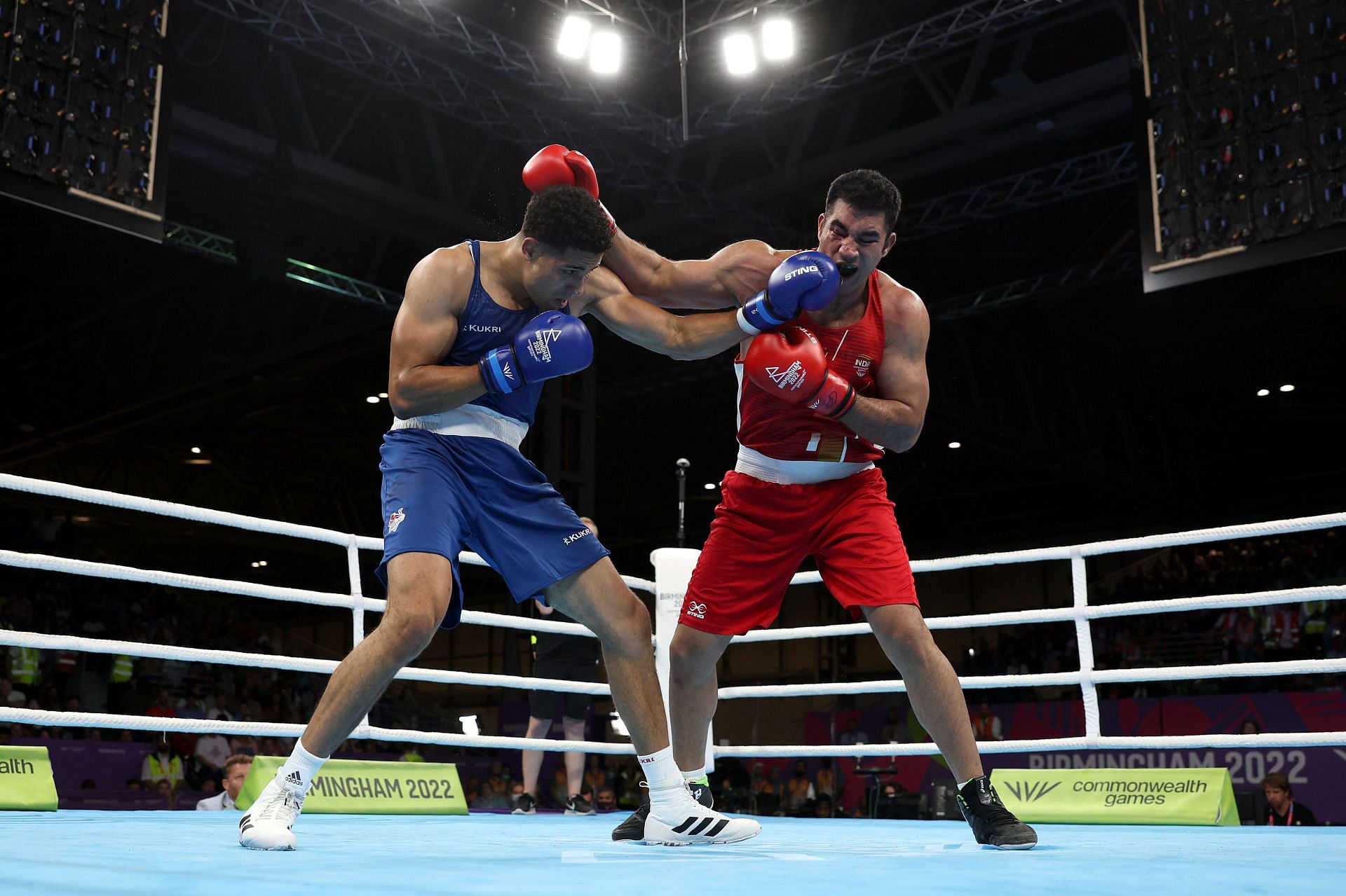 Boxing - Commonwealth Games: Day 10 Sagar Ahlawat during finals