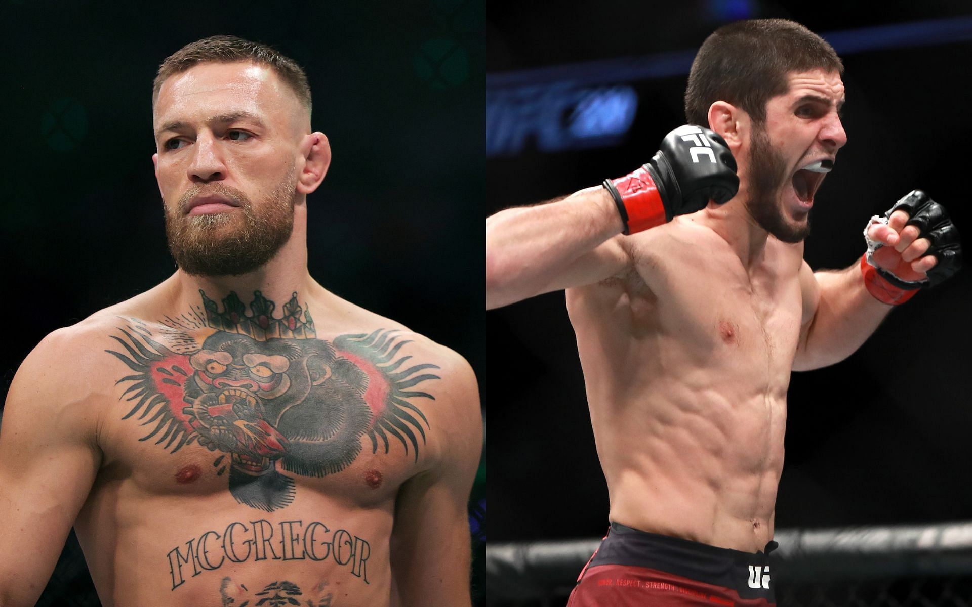 Conor McGregor (left) and Islam Makhachev (right)