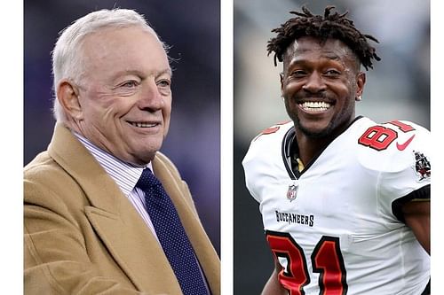 Jerry Jones and WR Antonio Brown