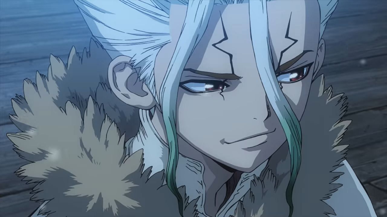 Senku as seen in the series&#039; anime (Image via Riichiro Inagaki, Boichi/Shueisha, Viz Media, Dr. Stone)