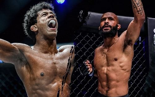 [Photo Credit: ONE Championship] Adriano Moraes (l), Demetrious Johnson (r)