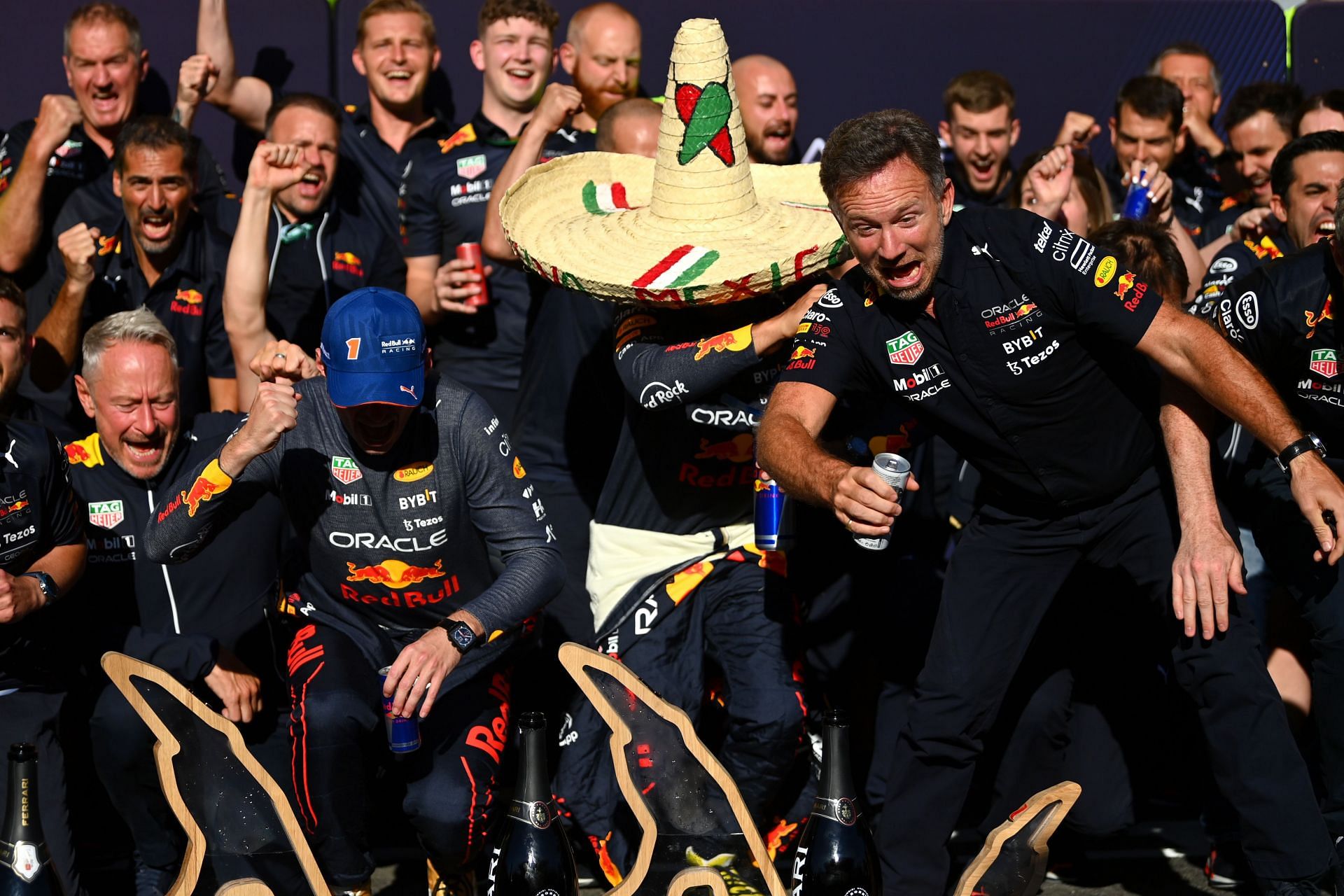 Red Bull&#039;s celebrations after the 2022 F1 Grand Prix of Belgium