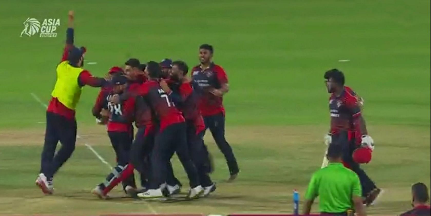 Kuwait stunned UAE by one wicket in Asia Cup 2022 Qualifiers. Pic: Fancode