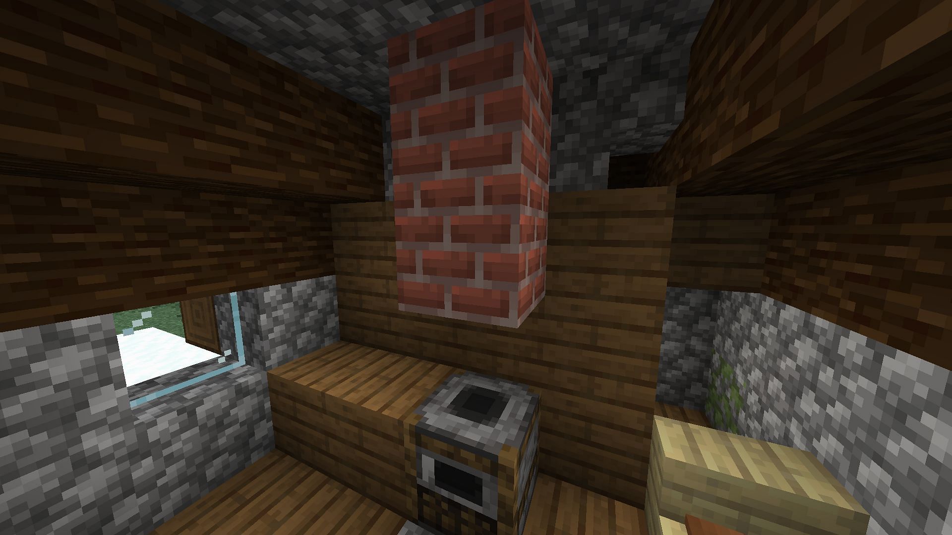 Chimney or vent over the smoker block in Minecraft (Image via Mojang)