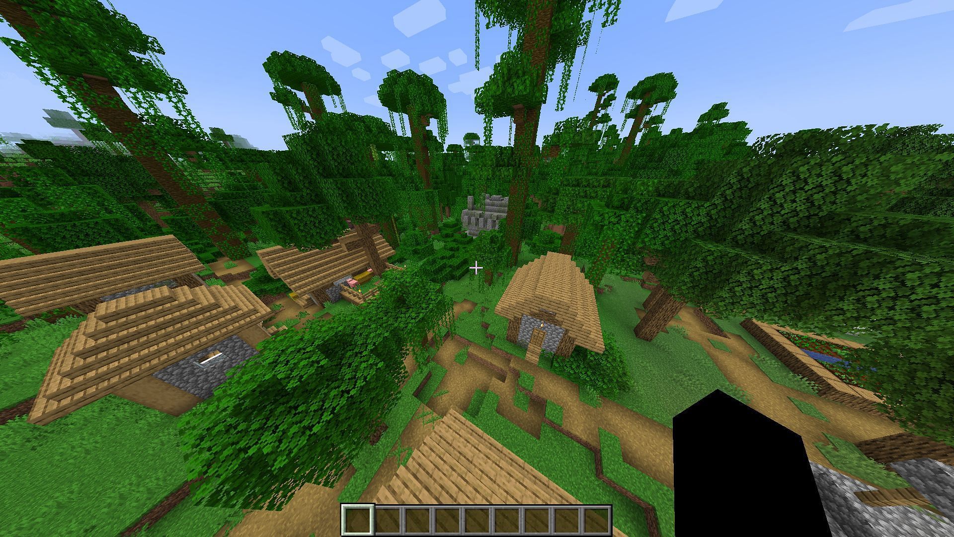 This village stands beside a jungle temple (Image via Mojang)