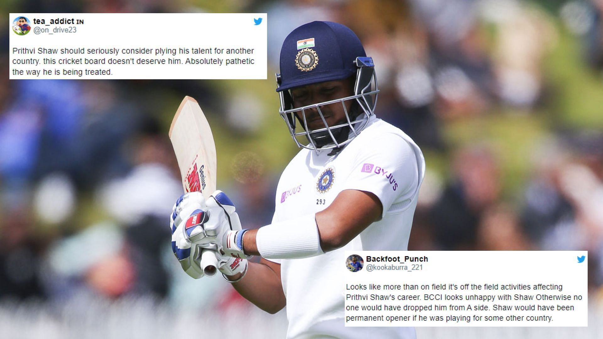 Fans were unhappy to see Prithvi Shaw being overlooked once again. (P.C.:Twitter)
