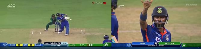 Ind vs Pak 2022: [Watch] Hardik Pandya hits a six to take India home; brings out the 'hang loose' celebration