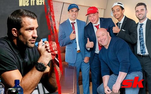 Luke Rockhold (left) and The Nelk Boys with Dana White (right) [Photo credit: Nelk Boys on YouTube]