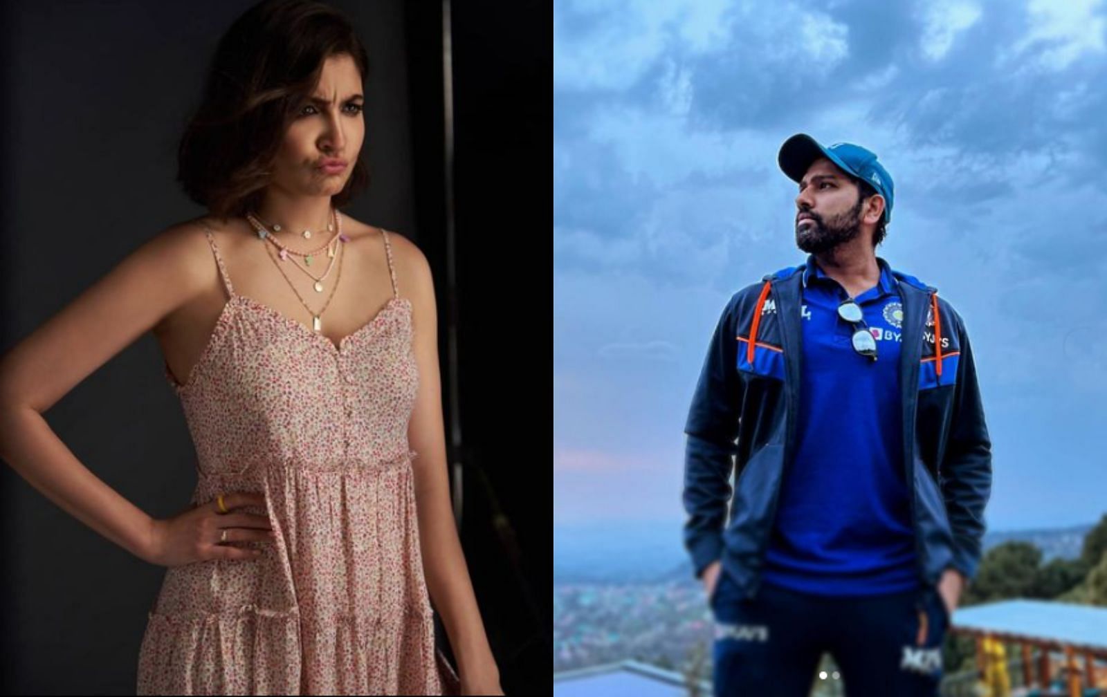 Anushka Sharma (left) and Rohit Sharma. Pics: Instagram