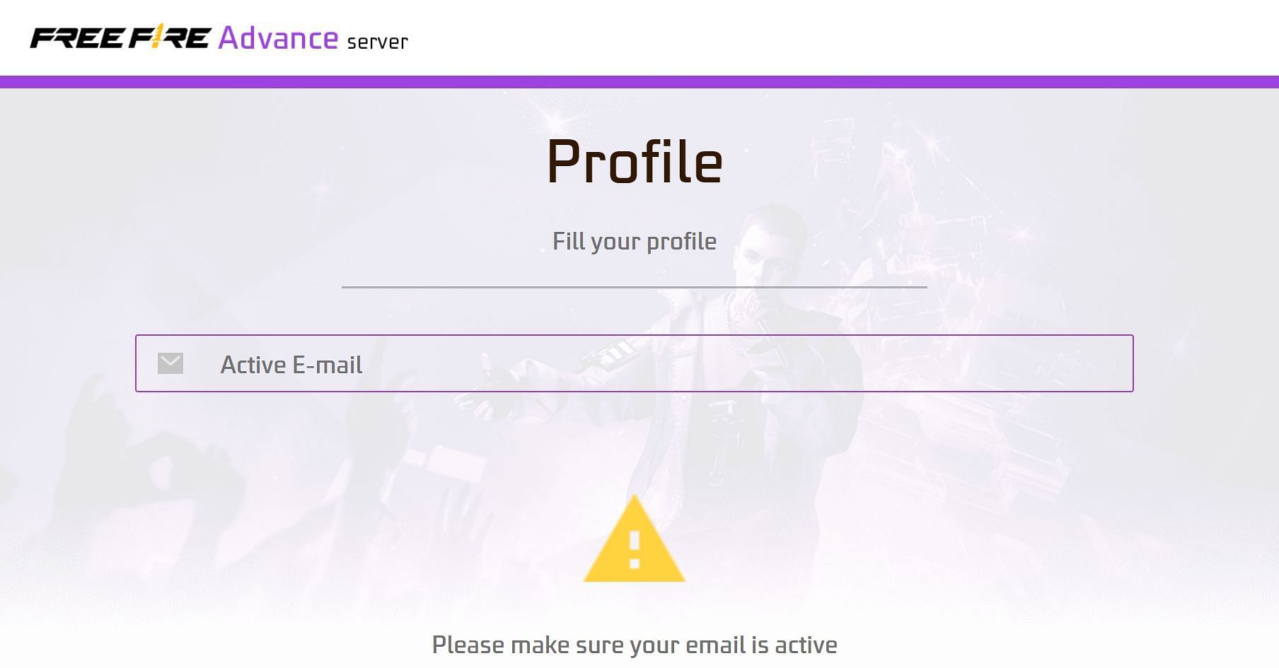 Input the active email address into the text field and press &#039;Join Now&#039; (Image via Garena)