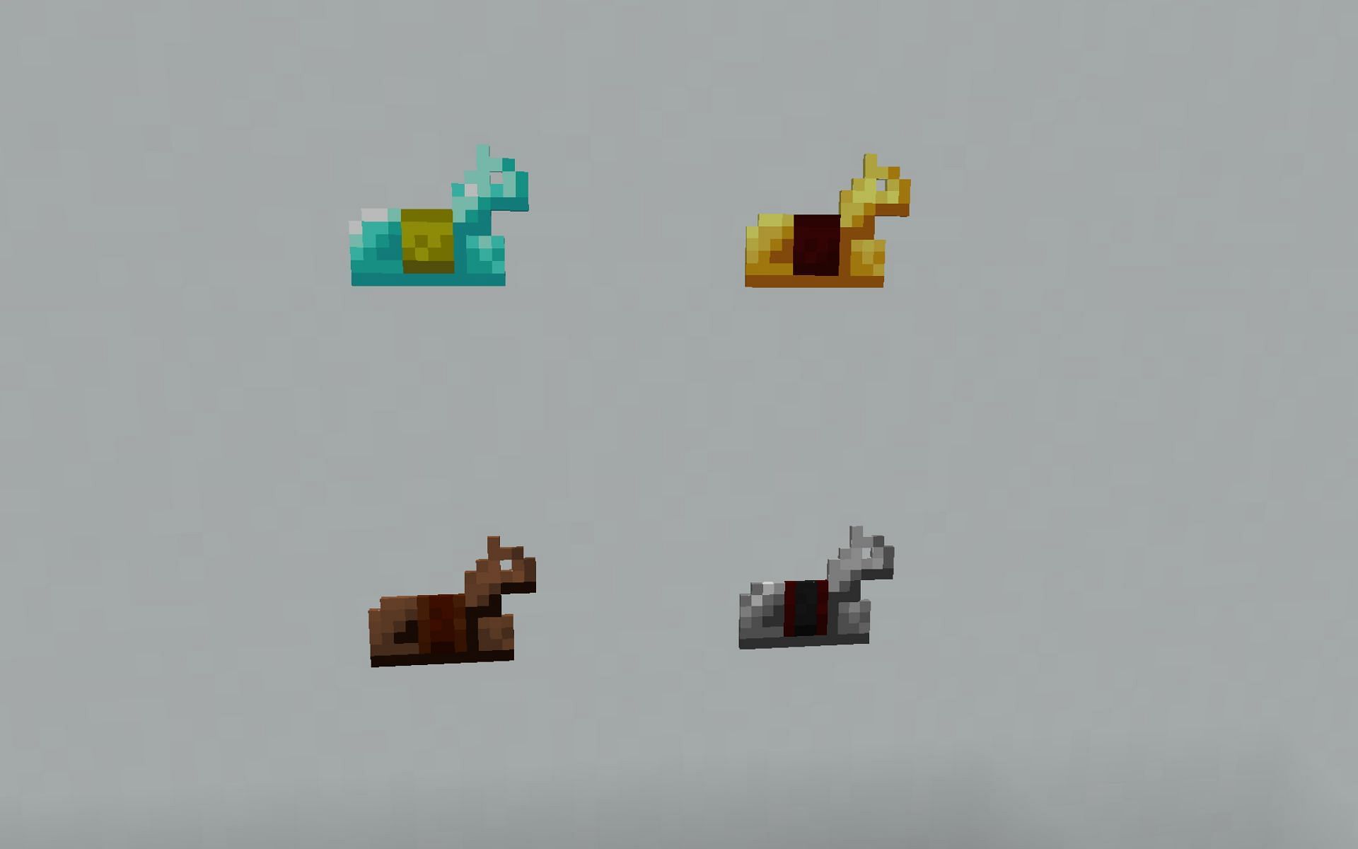 There are four types of horse armor in Minecraft 1.19 (Image via Mojang)