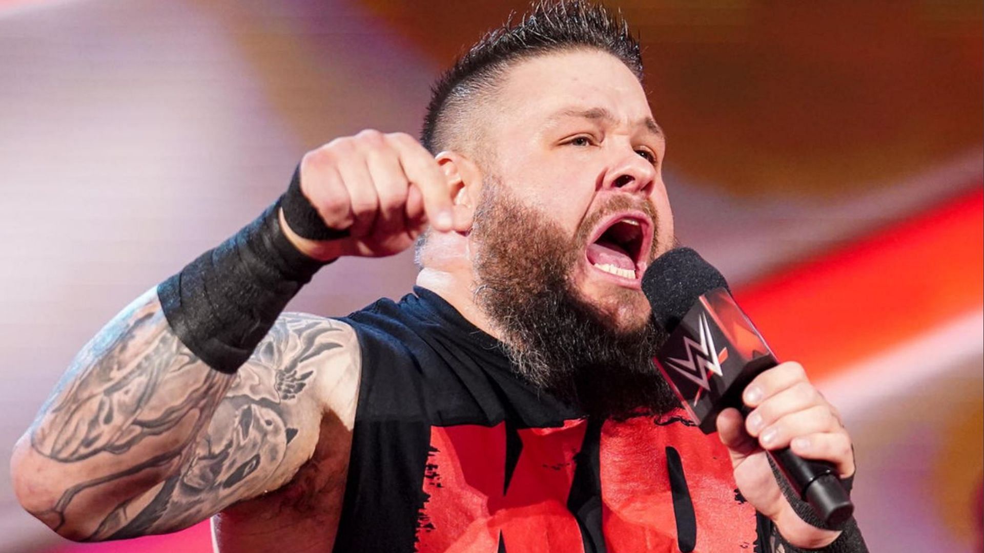 WWE RAW Superstar Kevin Owens delivering a promo