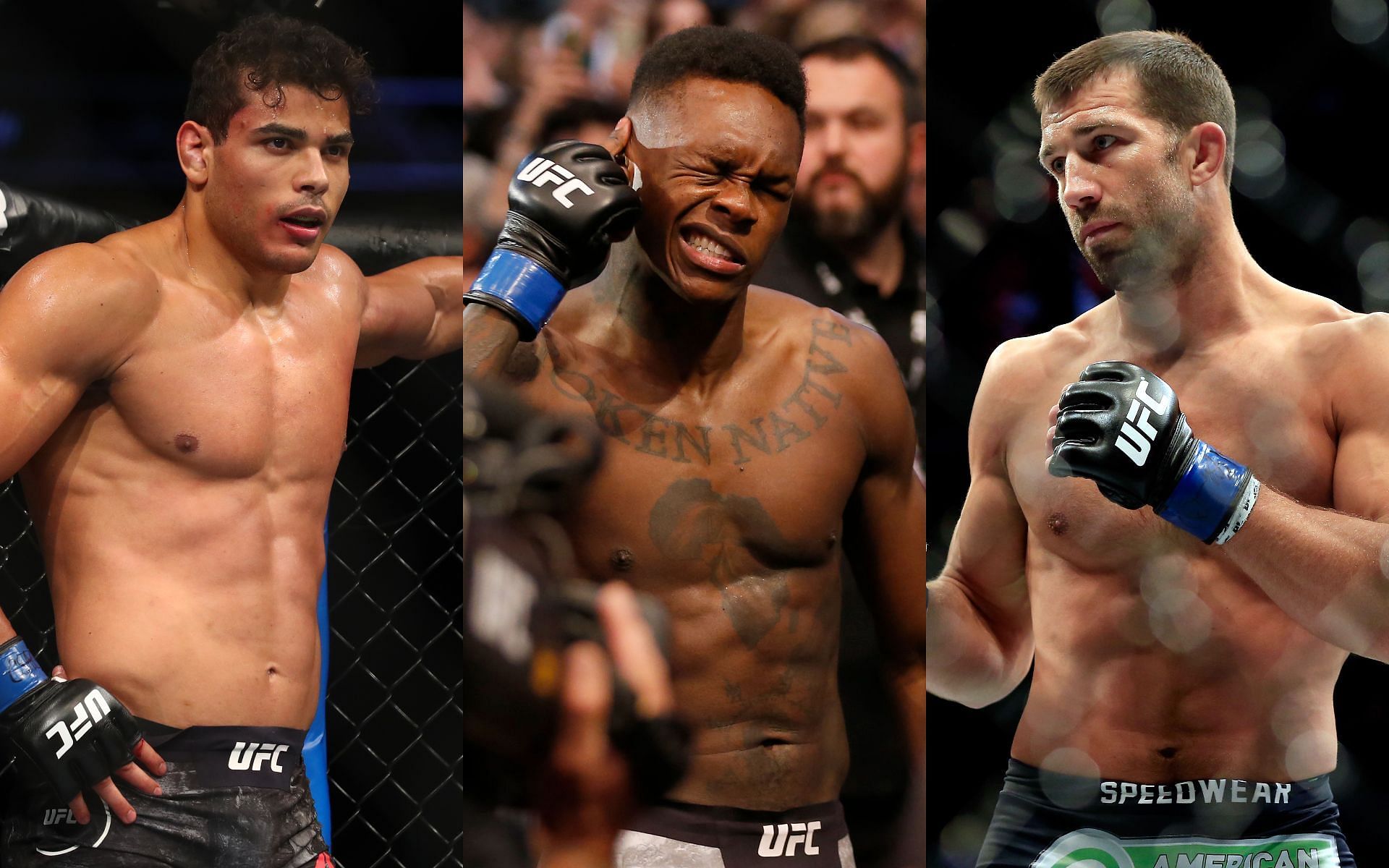 Paulo Costa (left), Israel Adesanya (center), and Luke Rockhold (right) (Images via Getty)