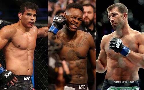 Paulo Costa (left), Israel Adesanya (center), and Luke Rockhold (right) (Images via Getty)