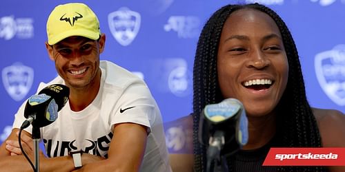 Rafael Nadal (L) and Coco Gauff