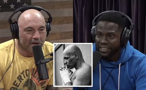 Joe Rogan (left), Mike Tyson (middle), Kevin Hart (right) - Images via @joerogan and @miketyson on Instagram