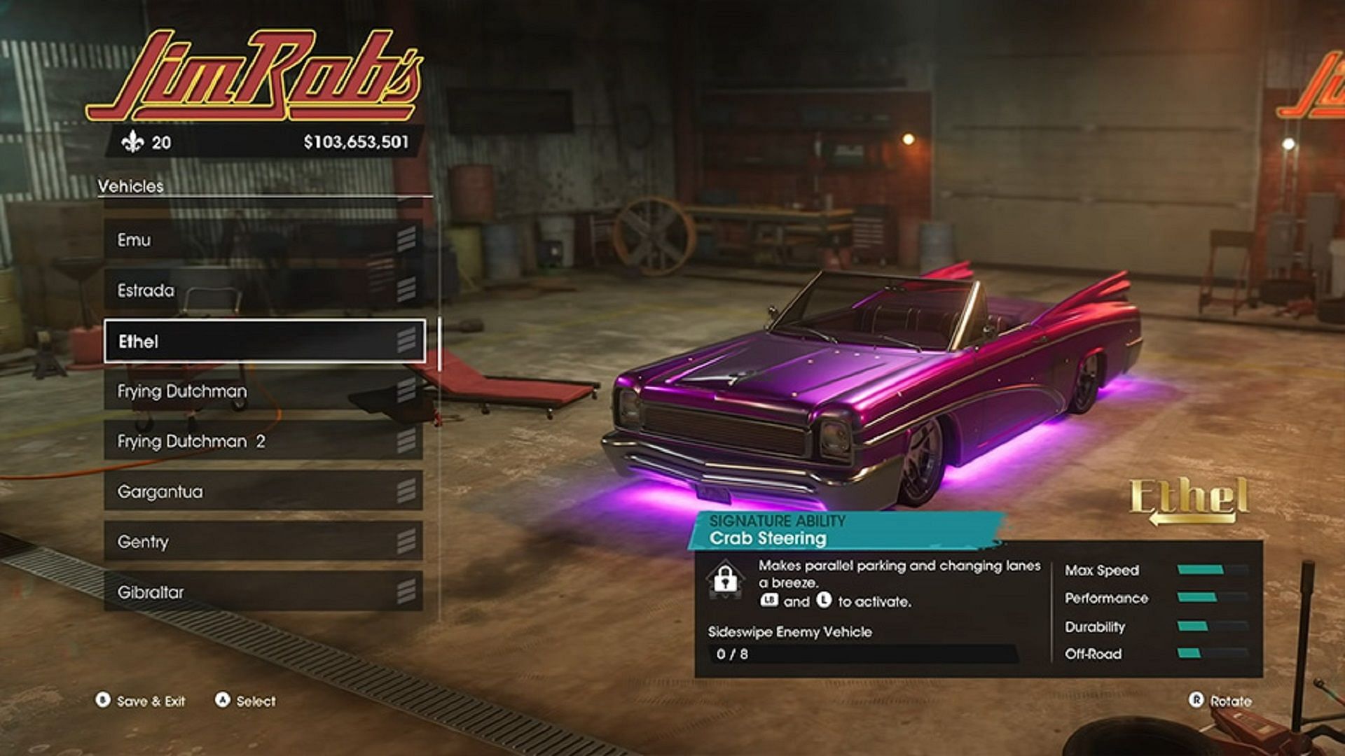 The Ethel lowrider in Saints Row (Image via Deep Silver Volition)