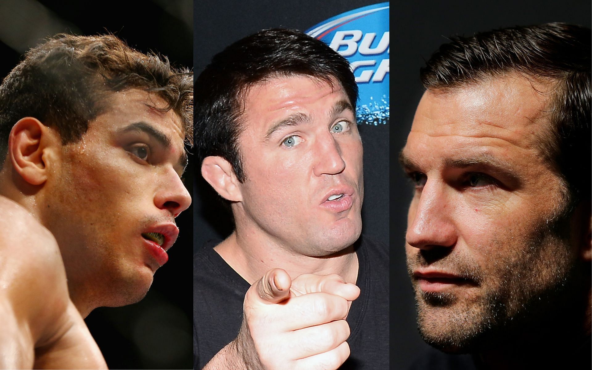 Chael Sonnen (C) believes the co-main event between Paulo Costa (L) and Luke Rockhold (R) will be a battle of two &quot;heels&quot;