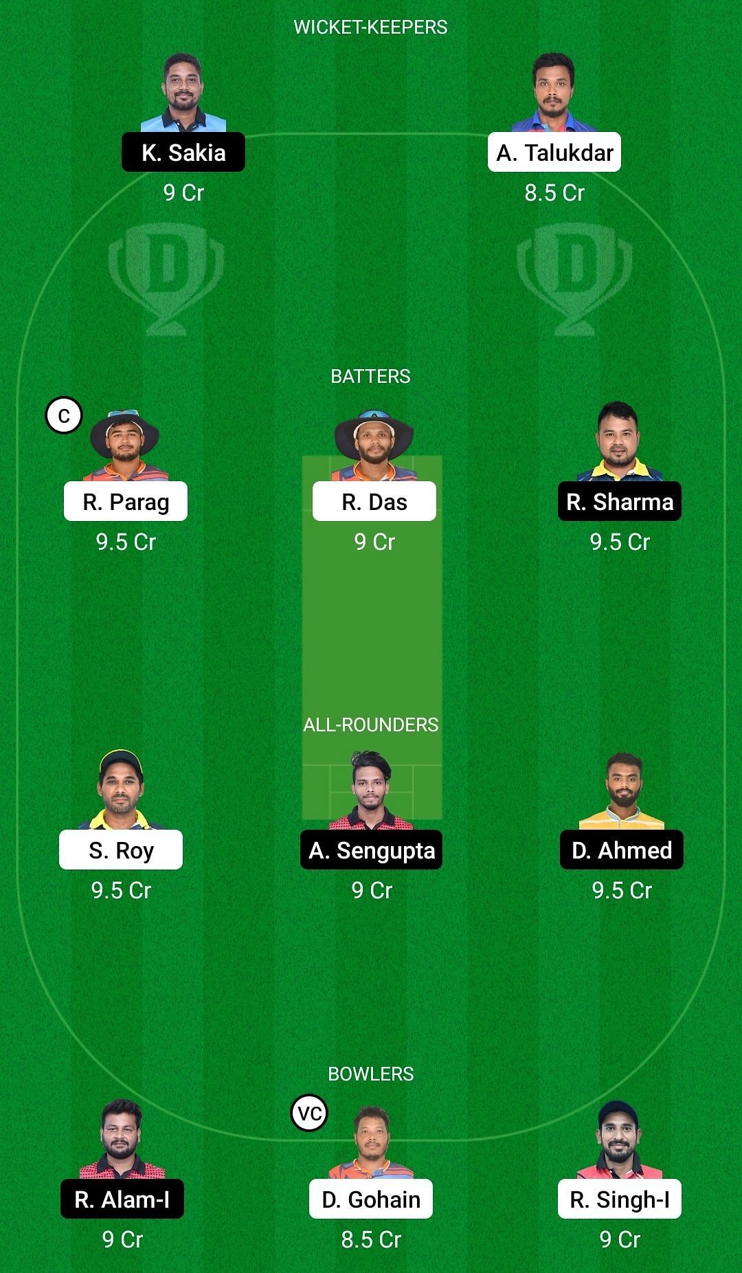 Dream11 Team for Brahmaputra Boys vs Kaziranga Heroes - Assam T20 2022.