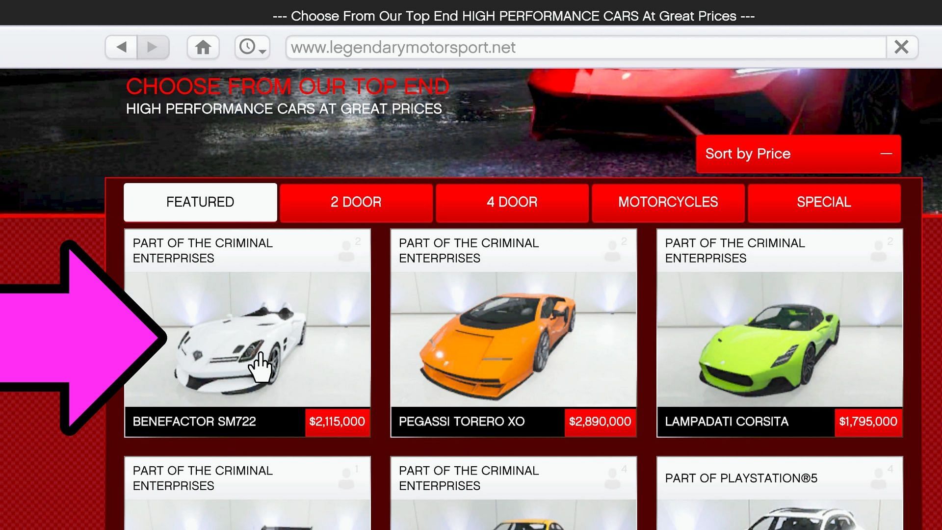 Players can buy it from Legendary Motorsport (Image via Rockstar Games)