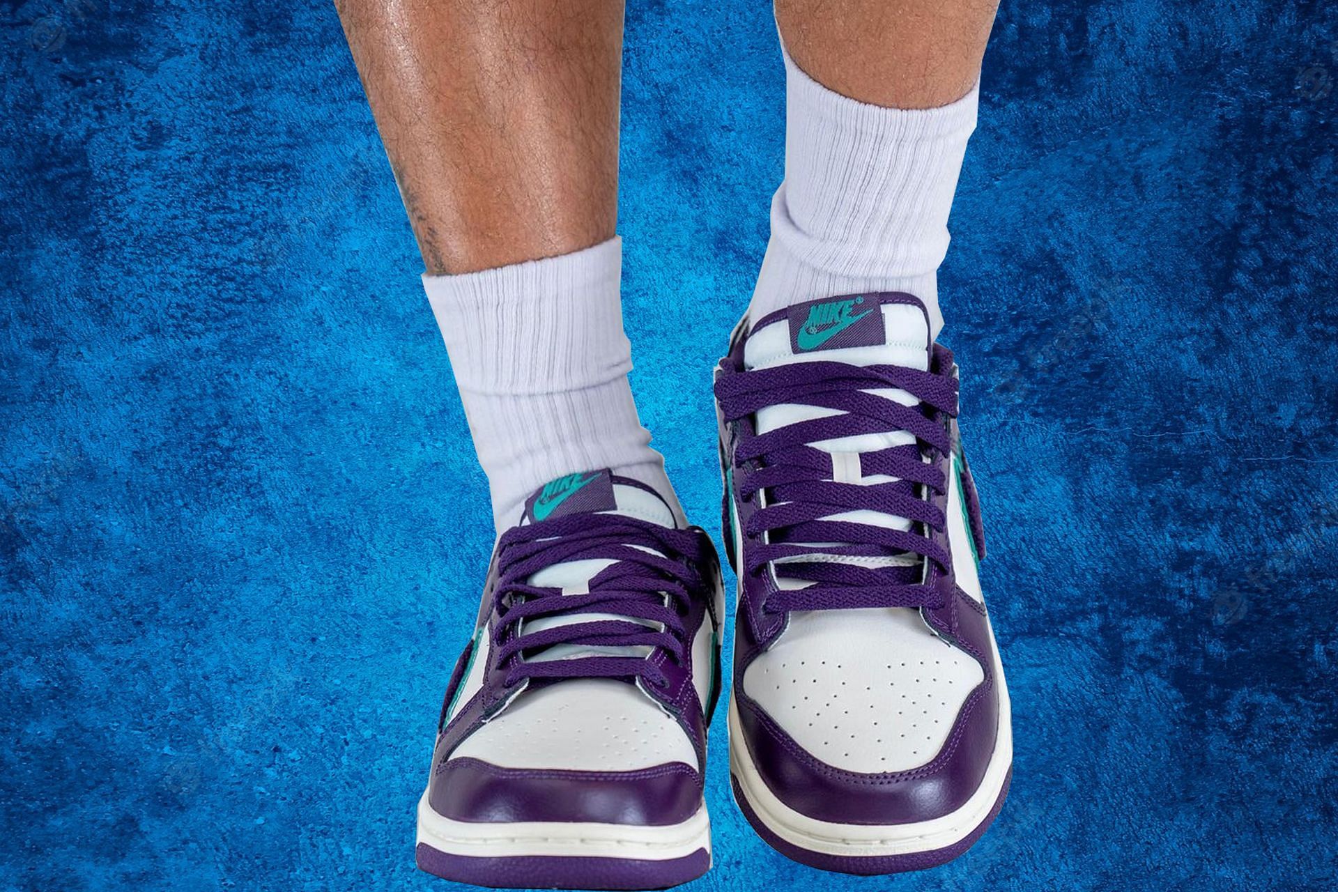 Nike Dunk Low Chenille Swoosh Grand Purple (Image via @yankeekicks / Instagram)
