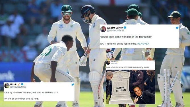 "English players and fans successfully landed on earth" - Twitterati roast England and 'BazBall' as hosts get thumped by SA at Lord's