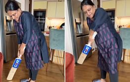 [Watch] "Amazing wrist work by momma bear" - Shreyas Iyer shares adorable video of his mother shadow batting