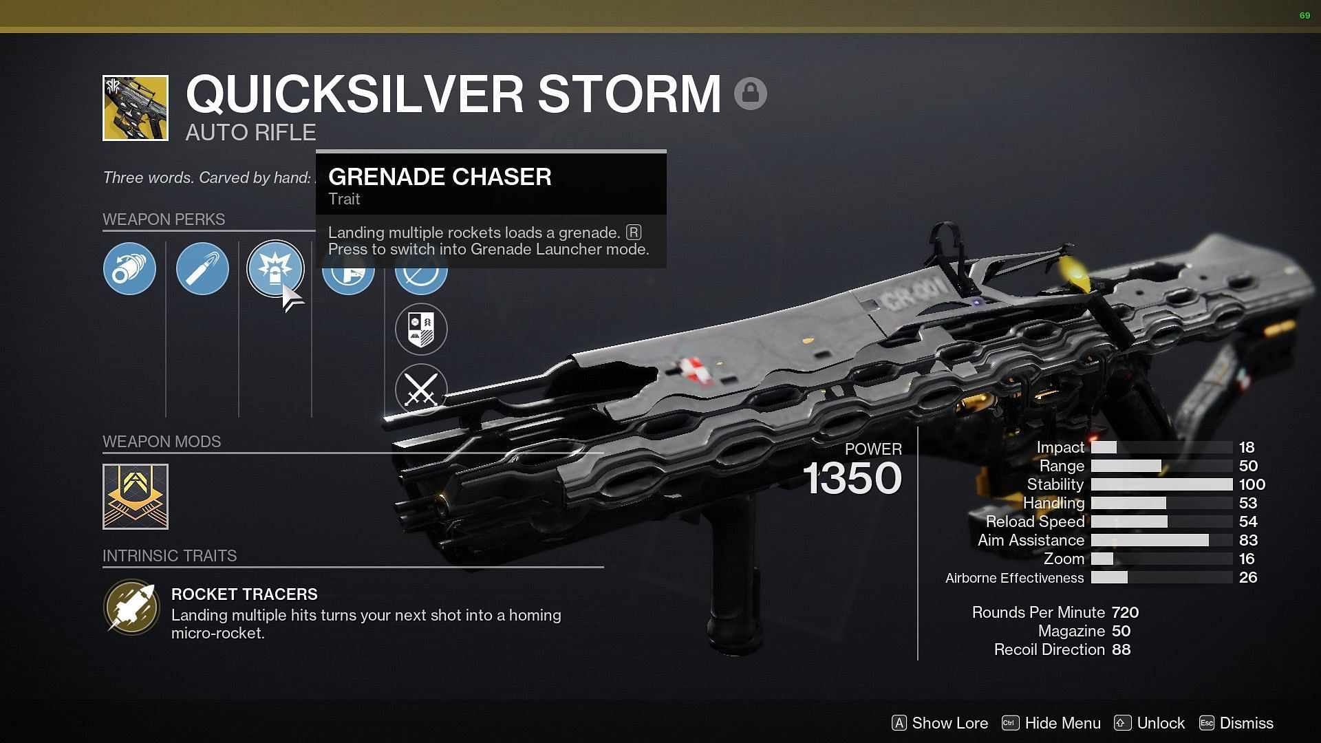 Exotic perk of Quicksilver Storm (Image via Destiny 2)
