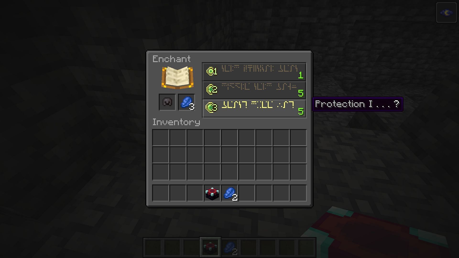 Lapis Lazuli is required on an enchanting table in Minecraft (Image via Mojang)
