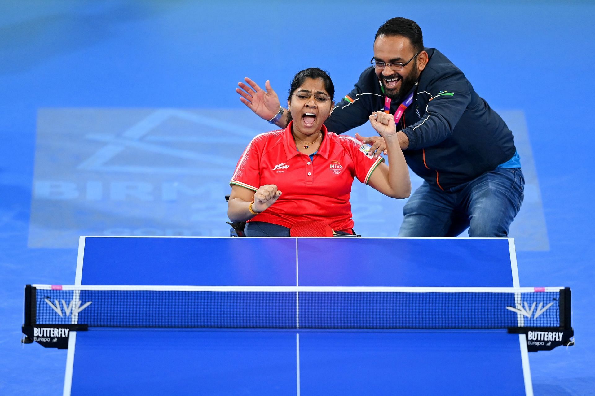 India&#039;s Bhavina Patel exults after winning the gold medal. (PC: Getty Images)