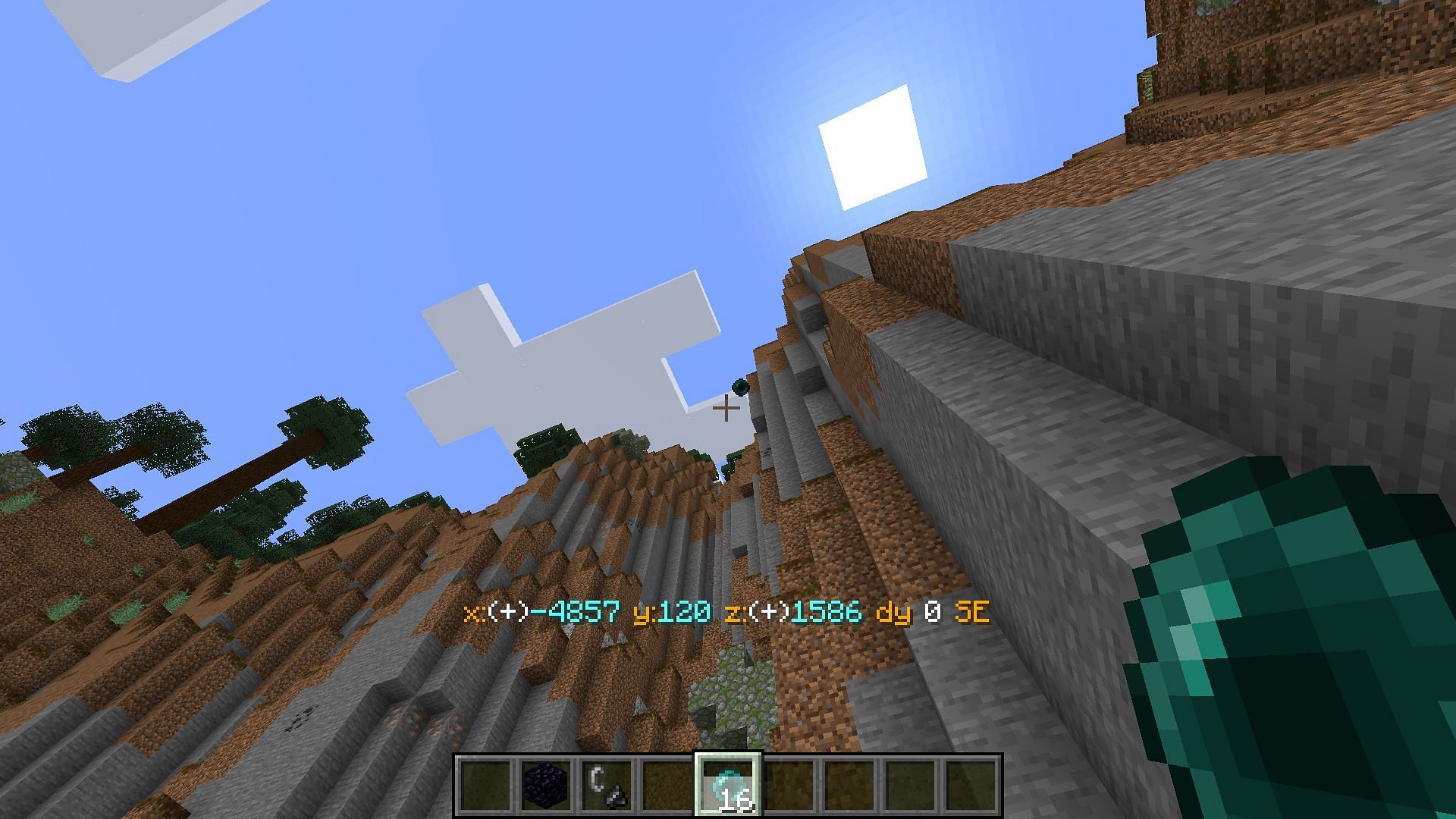 While falling, quickly throw ender pearl to avoid fall damage in Minecraft 1.19 (Image via Mojang)