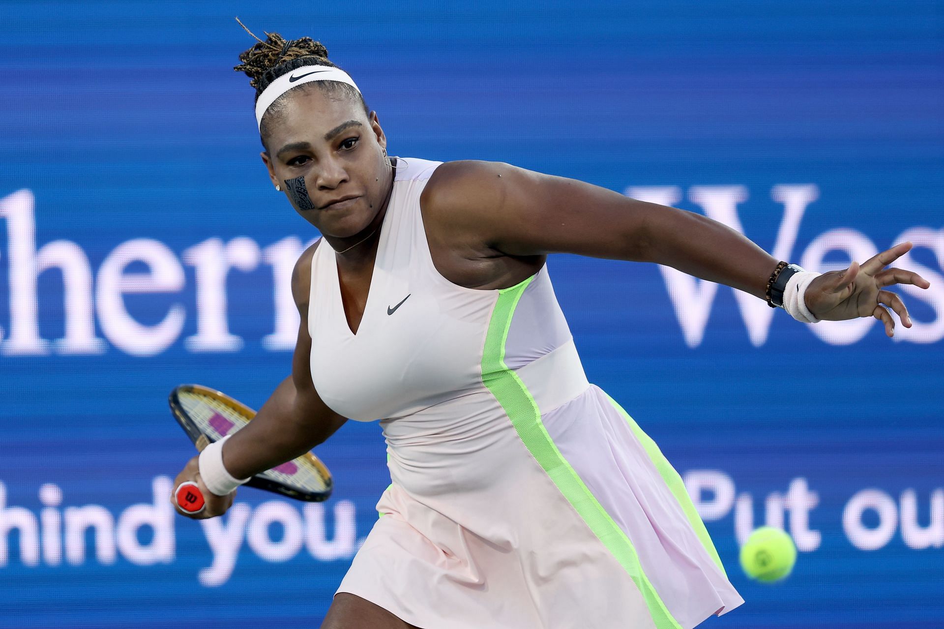 Serena Williams in action. Photo by Matthew Stockman/Getty Images