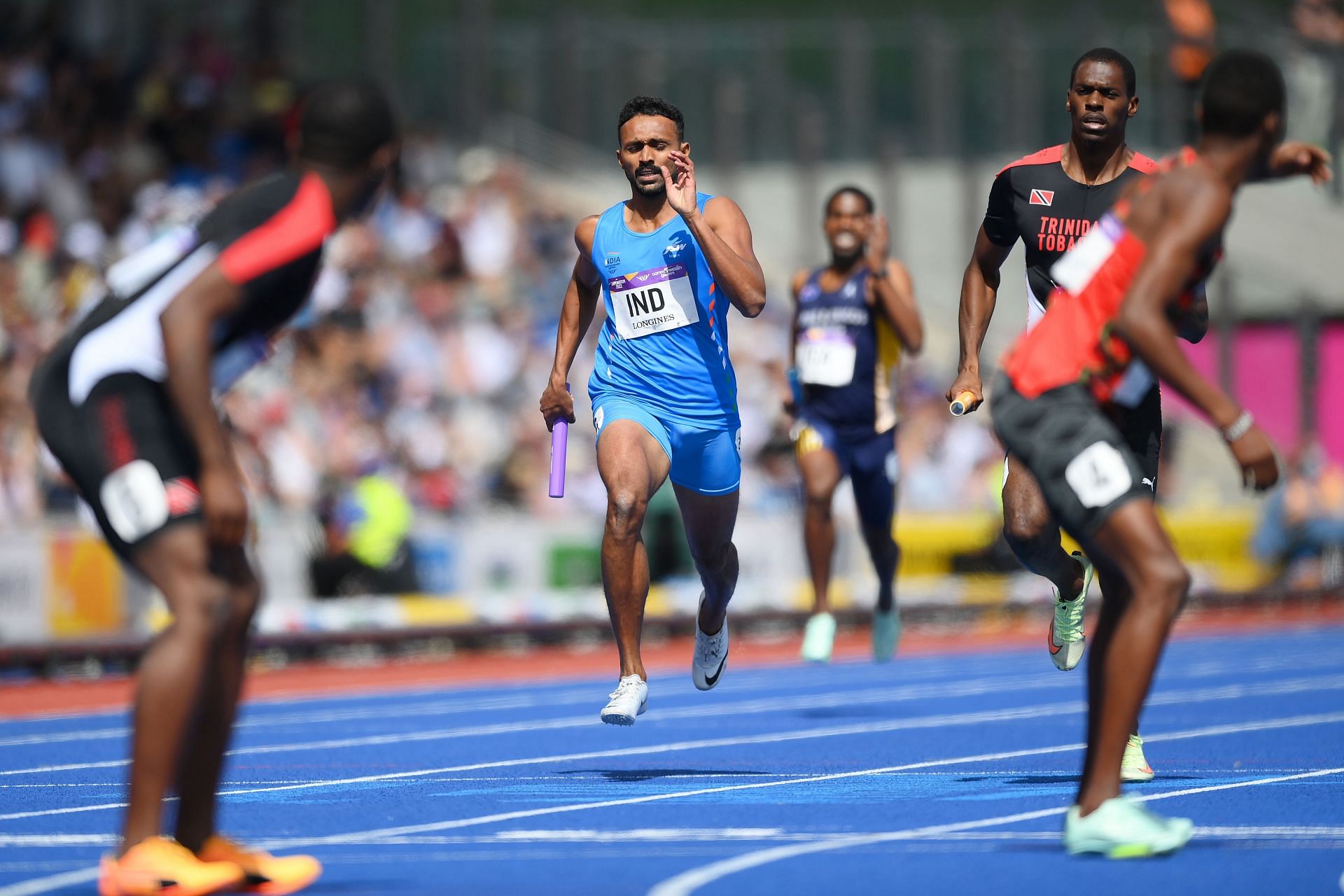 Muhammed Anas Yahiya (IND) competes during the Men&#039;s 4 x 400m Relay (Image: Getty)
