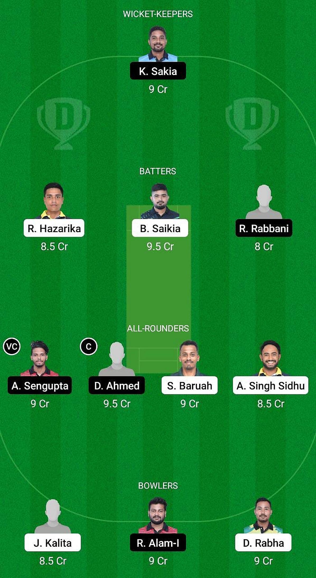 Barak Bravehearts vs Kaziranga Heroes Fantasy Suggestion Team 2