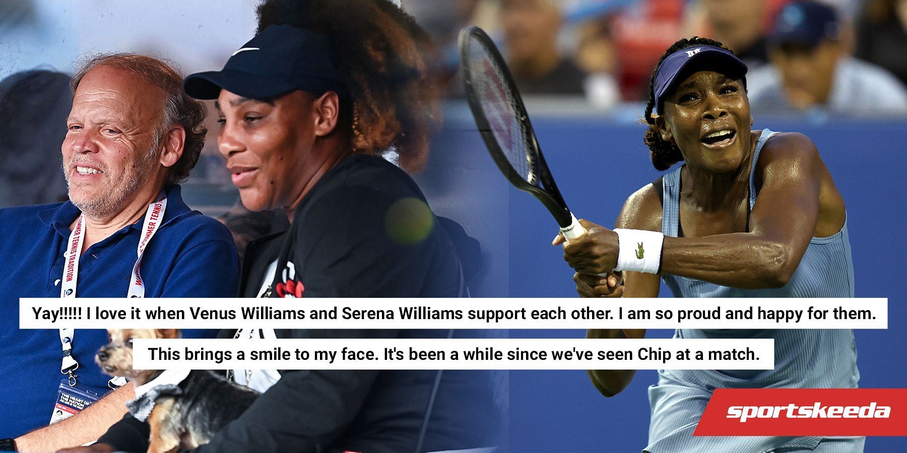 Tennis fans reacted to the sight of Serena Williams and her dog Chip at Venus Williams&#039; Citi Open opener