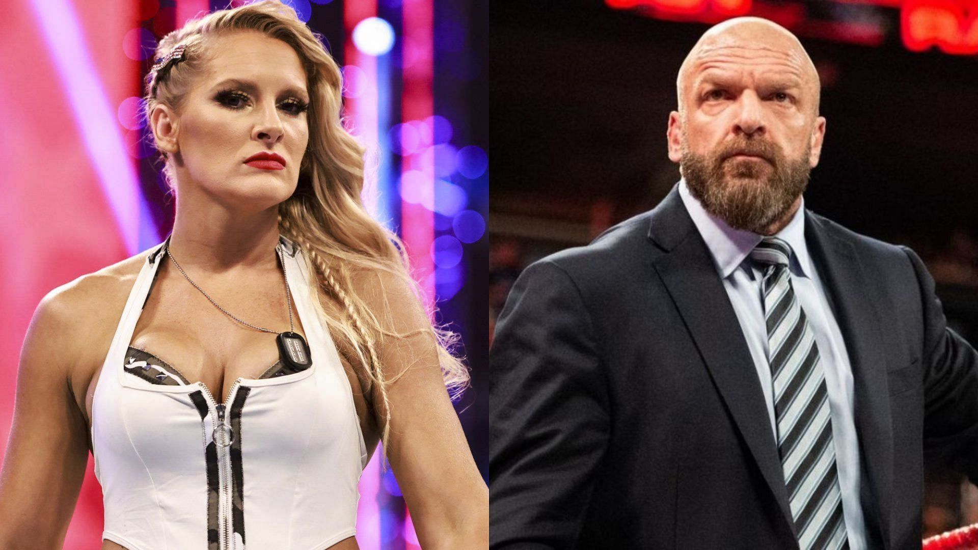 Lacey Evans (left) and Head of Creative Triple H (right)