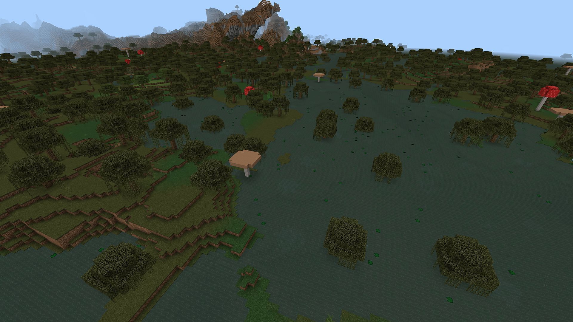 Swamp biomes in Minecraft are different from the mangrove swamps that were recently added to the game (Image via Mojang)