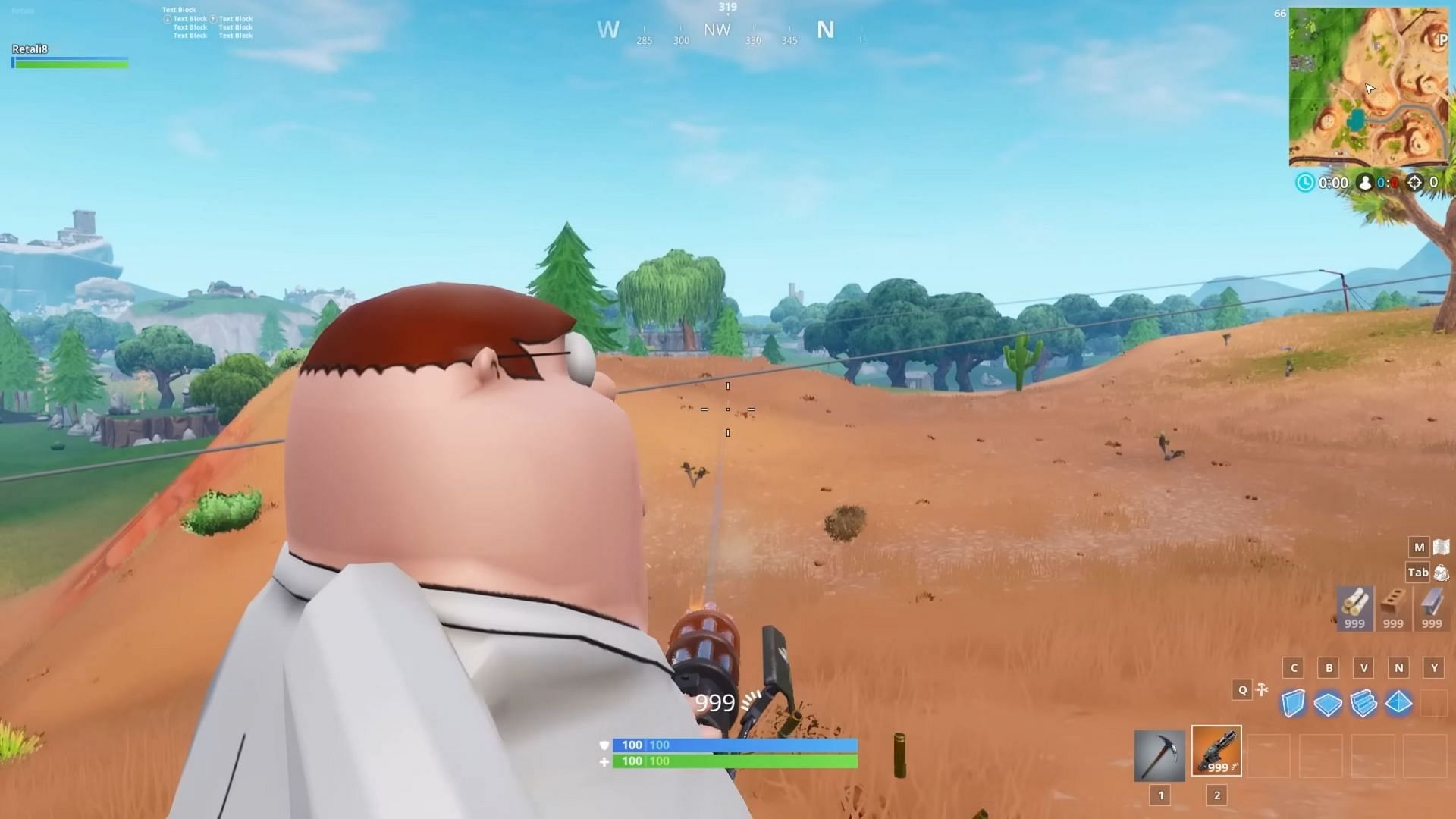 This is what Peter Griffin looks like in the popular battle royale video game (Image via Retali8/YouTube)
