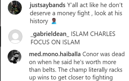 Fans reacted to Oliveira's comments ahead of his fight with Makhachev (via The Mac Life's Instagram)