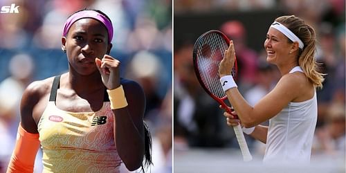 Coco Gauff (L) and Marie Bouzkova