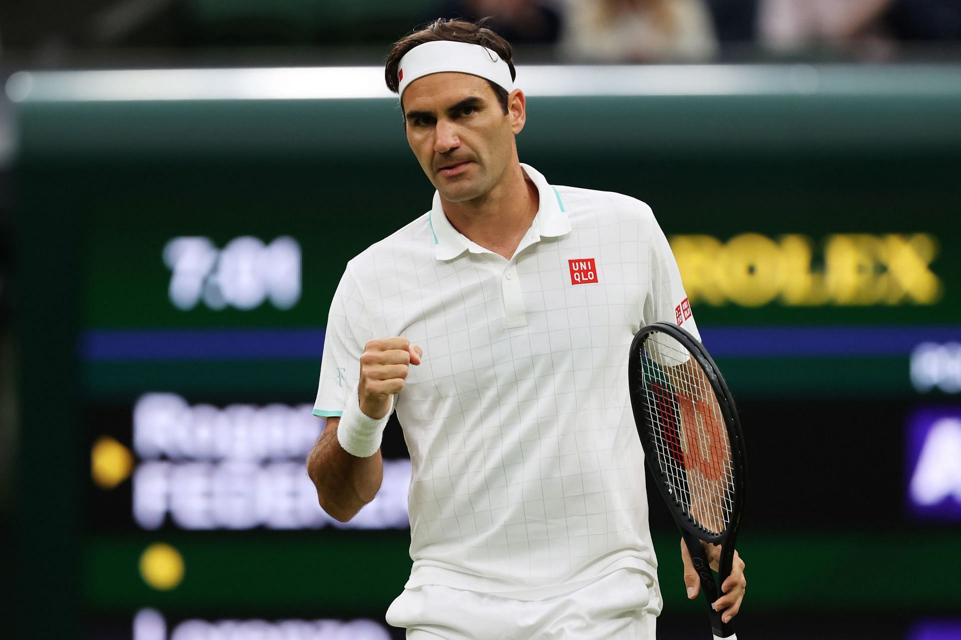 Roger Federer at the 2021 Wimbledon Championships.