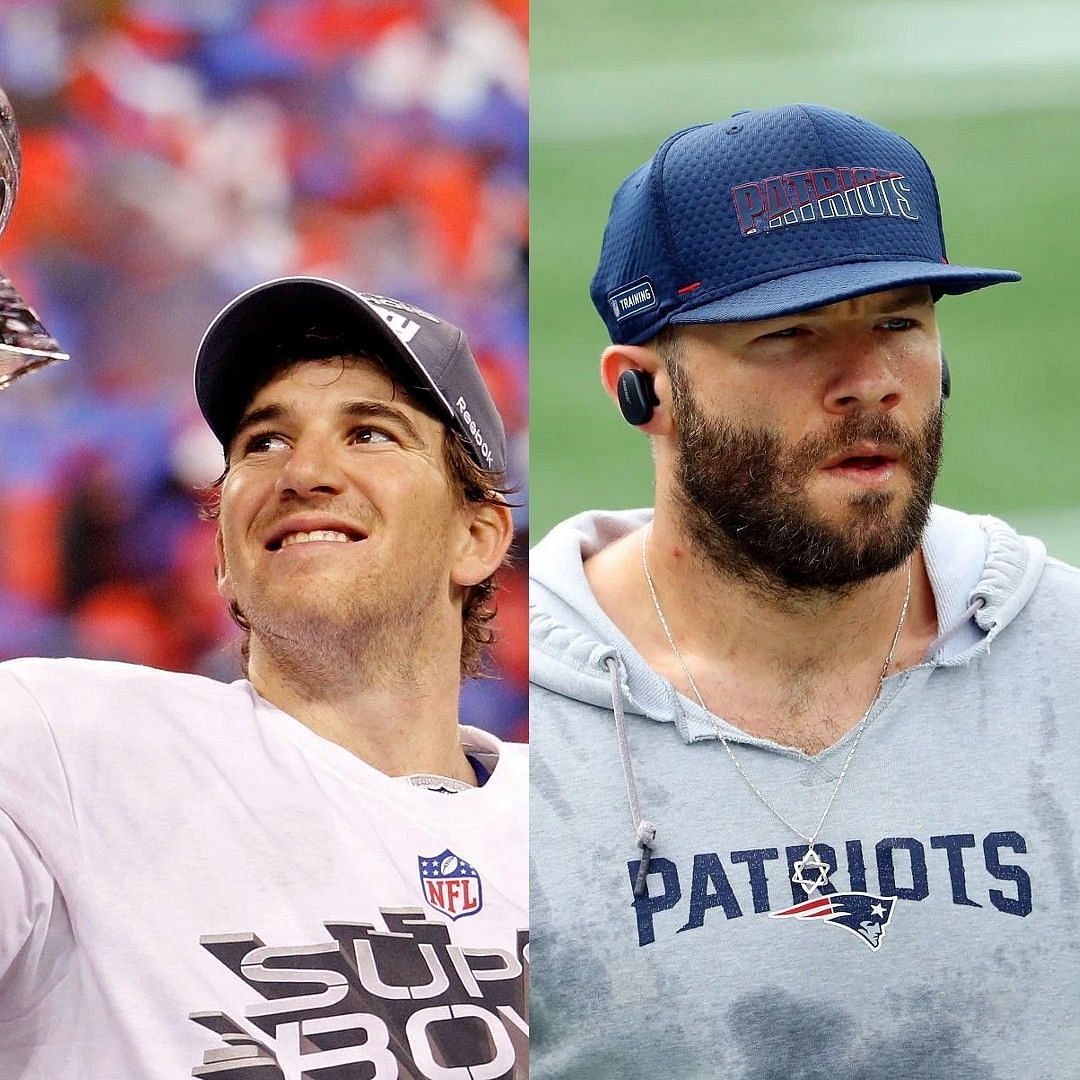 Julian Edelman and Eli Manning discuss controversial Super Bowl holding call