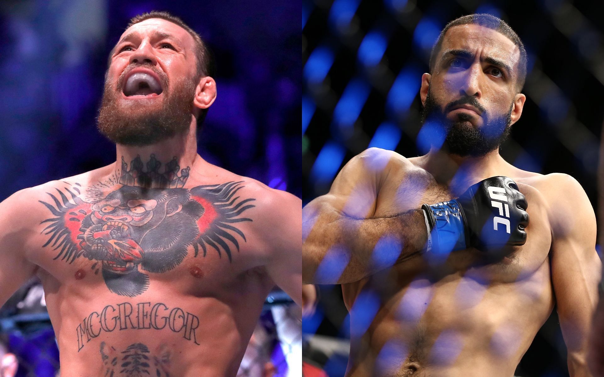 Conor McGregor (left) and Belal Muhammad (right) (Image via Getty)