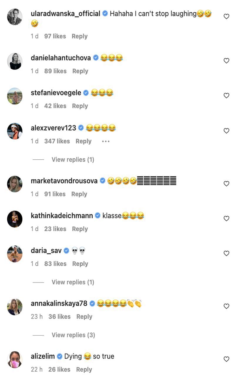 Several players reacted to the video with laughing emojis