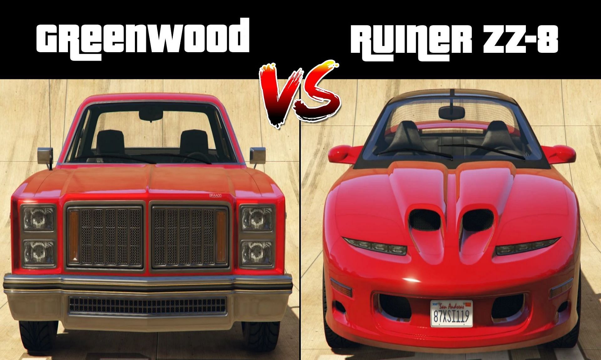 Some of the most powerful muscle cars in the game (Image via Rockstar Games)