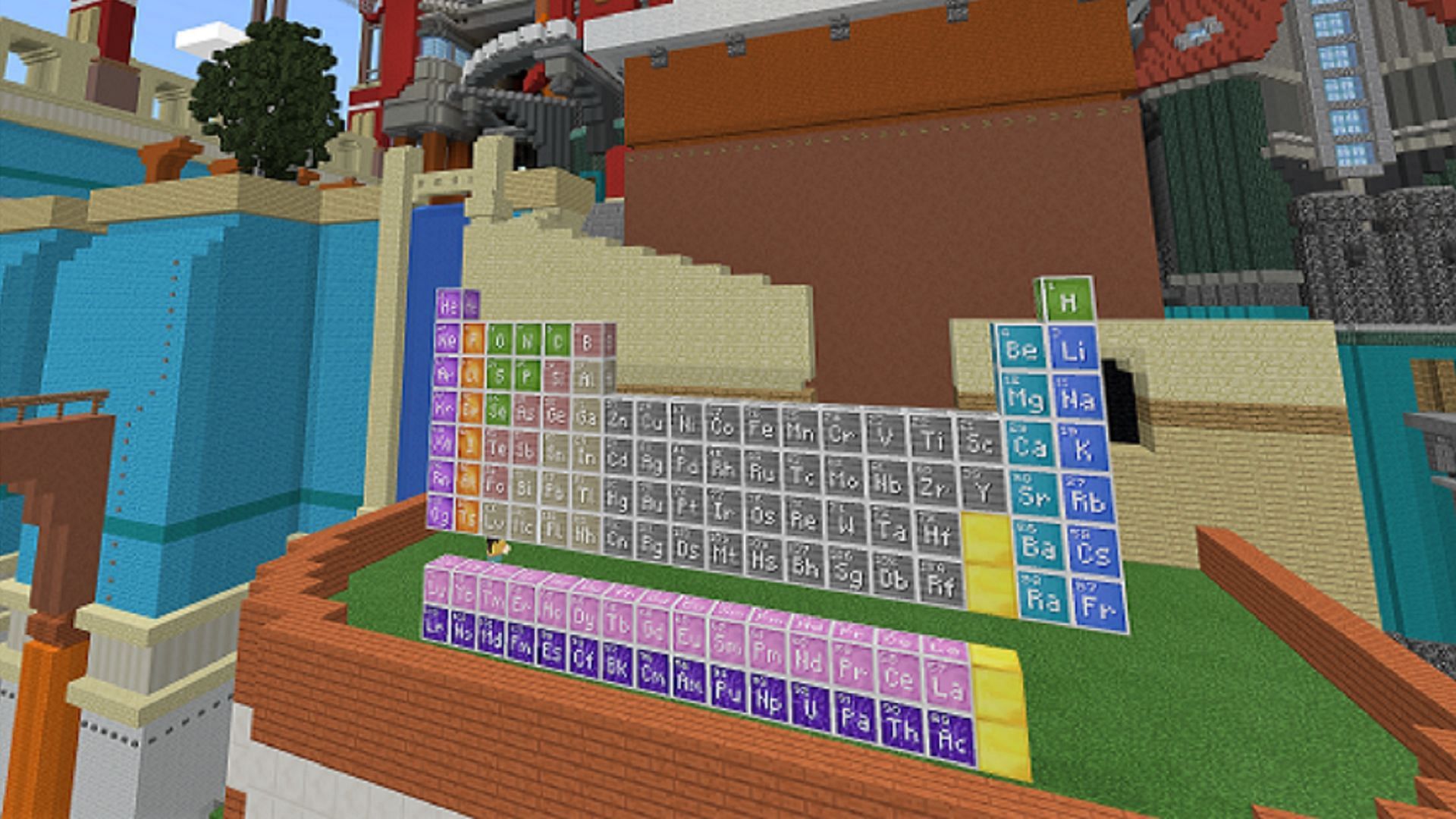 The World of Chemistry highlights one of the major aspects of Education Edition&#039;s gameplay (Image via Mojang)