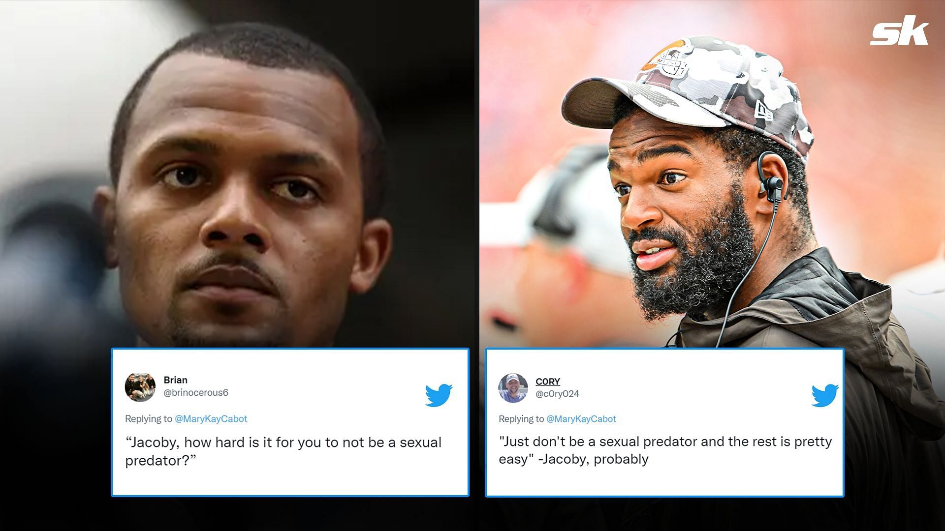 Cleveland Brown quarterbacks Deshaun Watson (QB1) and Jacoby Brissett (backup)